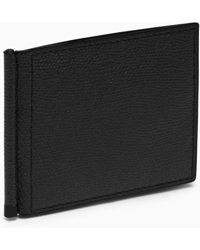 Valextra Grip Wallet In Grained Leather - Black