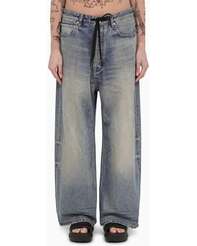 Balenciaga Jeans baggy oversize chiaro in denim slavato - Grigio