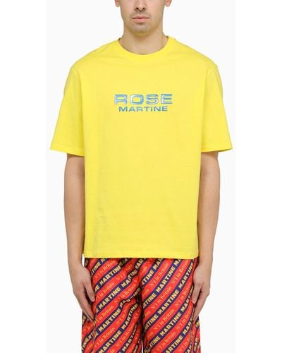 Martine Rose Yellow Cotton T Shirt With Logo