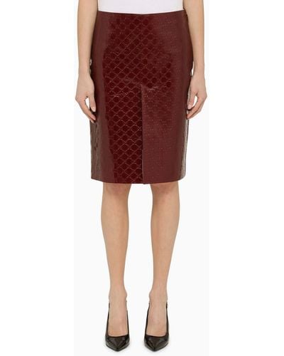 Gucci Midi Skirt With gg Motif Rosso Ancora - Red