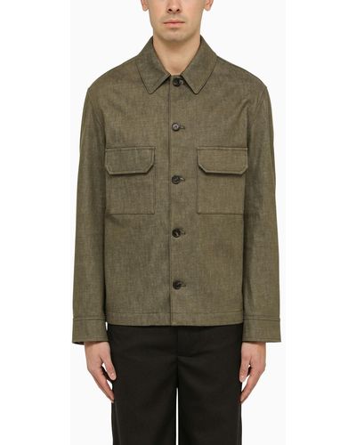 Loro Piana Moss Cotton Shirt Jacket - Green