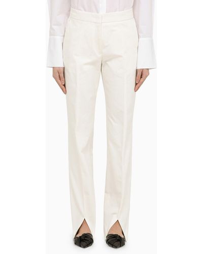Jil Sander Trousers With Slits - White