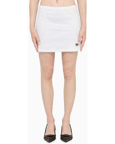 Prada Cotton Miniskirt - White