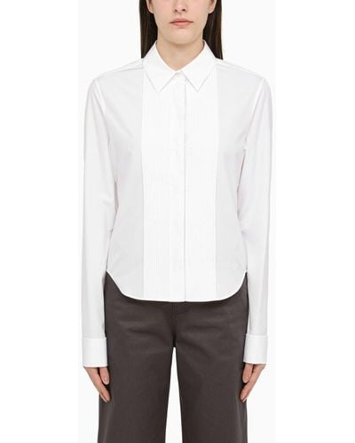 Loewe White Pleated Cotton Shirt