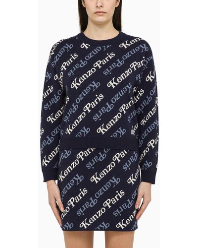 KENZO Midnight Blue Cotton And Wool Jumper