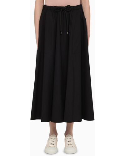 Moncler Cotton Maxi Skirt - Black