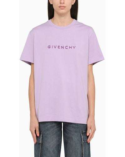 Givenchy Classic Lilac T-shirt With Logo - Purple