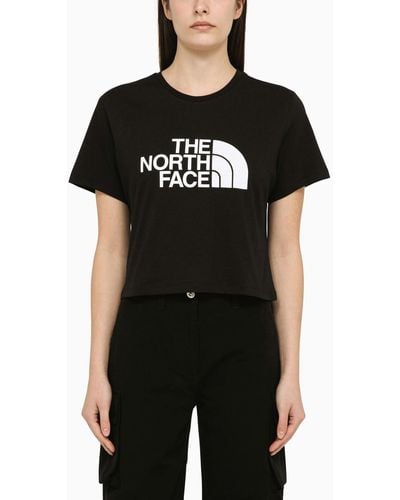 The North Face Cotton Cropped T-shirt With Logo - Black