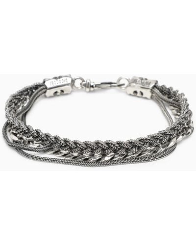 Emanuele Bicocchi Braided Bracelet And Chain In 925 Silver - Metallic