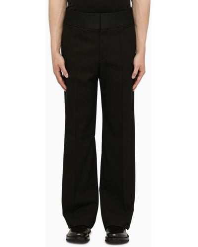 Valentino Regular Wool Pants - Black