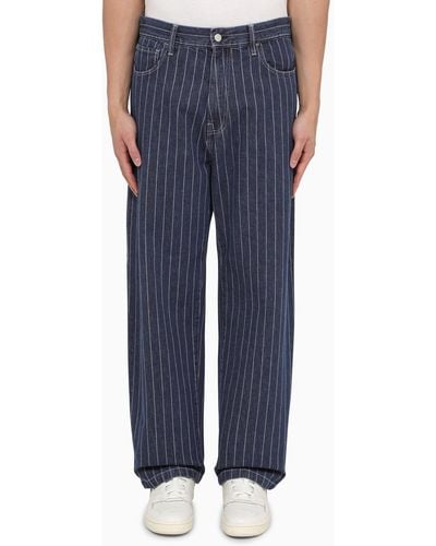 Carhartt Orlean Pant Striped /white Denim - Blue