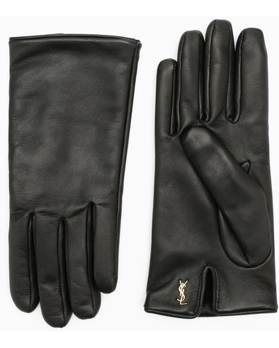Saint Laurent Nappa Leather Gloves - Black