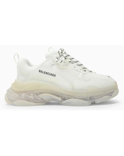 Balenciaga Sneakers con suola trasparente a tripla S - Bianco