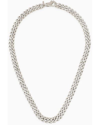 Emanuele Bicocchi 925 Silver Chain Necklace With Crystals - Metallic