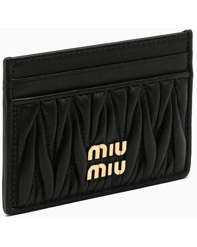 Miu Miu Matelassé Leather Cardholder - Black
