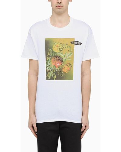 Dreamland Syndicate Floral-print Crewneck T-shirt - White