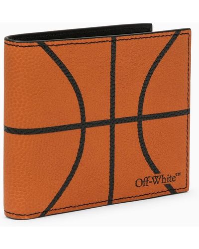 Off-White c/o Virgil Abloh Portafoglio Bi-Fold "Basketball" - Arancione