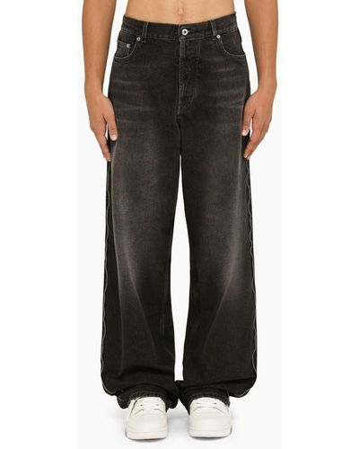Off-White c/o Virgil Abloh Jeans larghi di jeans in denim grigio bianco TM - Nero