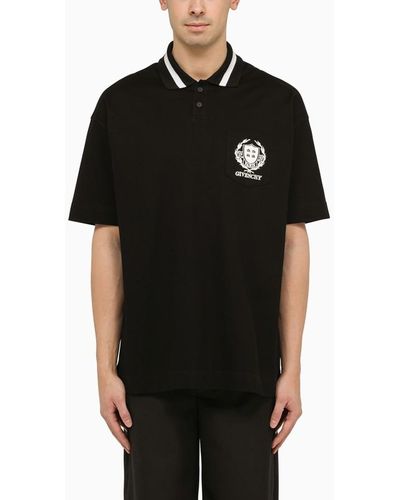 Givenchy Polo in cotone nera con logo - Nero