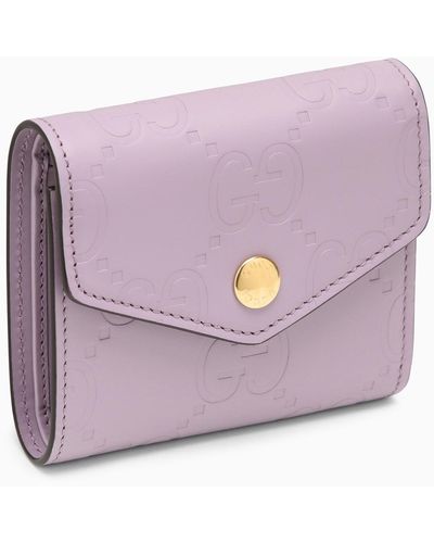 Gucci Tri-fold Lavender Leather Wallet - Purple