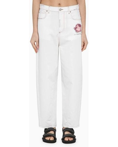 Marni Jeans With Logo Application - White