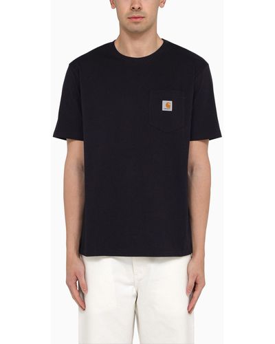 Carhartt S/s Pocket Dark Navy Cotton T-shirt - Black