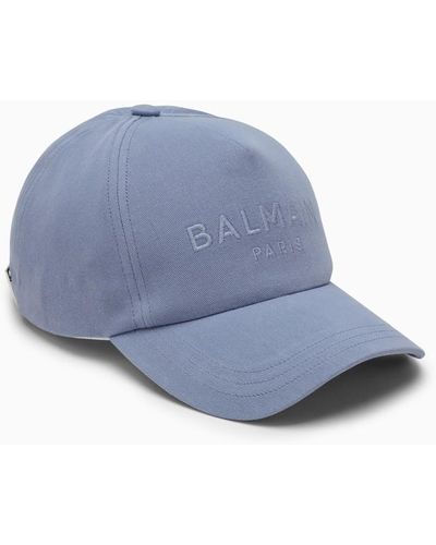 Balmain Balball Baseball Cap with Logo - Blu