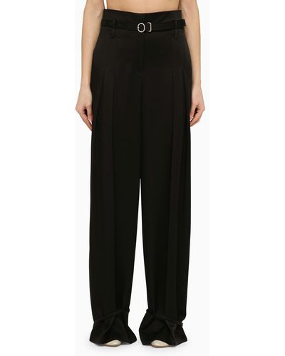 Jil Sander Tailored Trousers With Belt - Black