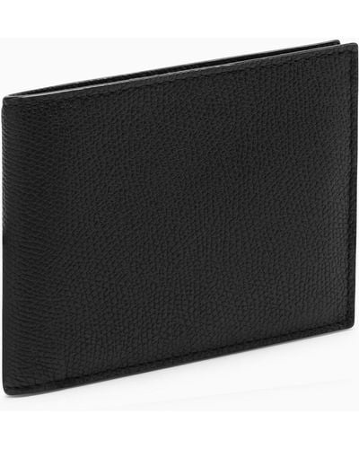 Valextra Bifold Wallet In Leather - Black