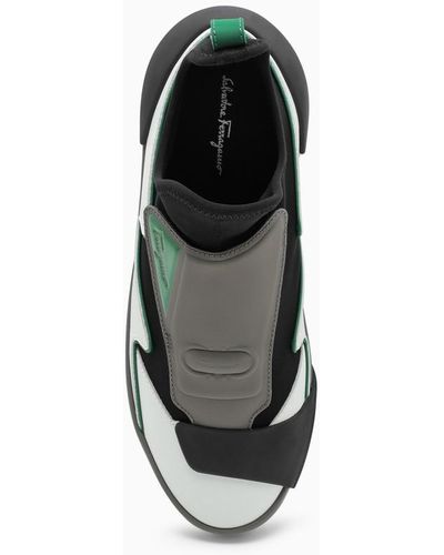 Ferragamo Sneaker slip-on nile 1c nera/grigia/bianca - Verde