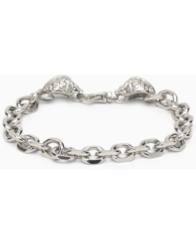 Emanuele Bicocchi Silver 925 Skull Chain Bracelet - Metallic