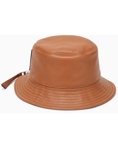 Loewe Brown Leather Bucket Hat