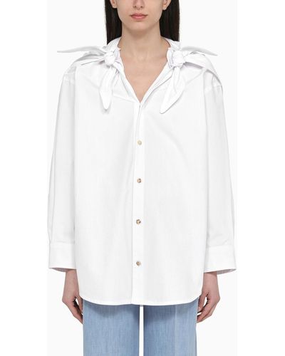Bottega Veneta Cotton Shirt With Knotted Details - White