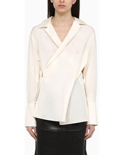 Givenchy Silk Wrap-around Écru Shirt - White