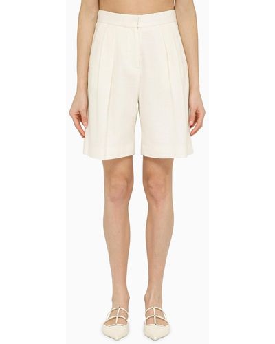 Margaux Lonnberg Wool-blend Stuart Bermuda Shorts - White