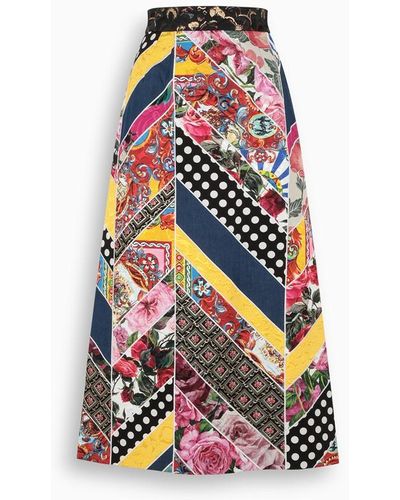 Dolce & Gabbana Gonna lunga con motivo patchwork - Multicolore