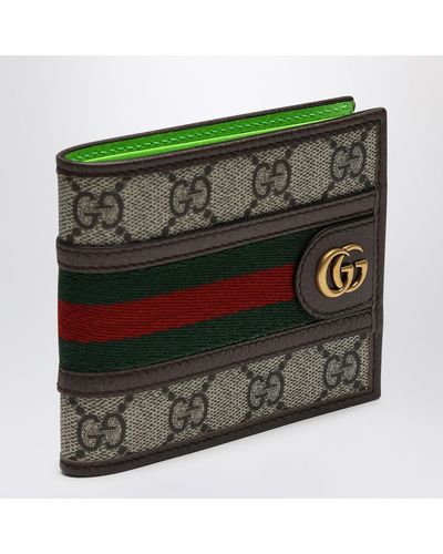 Gucci Ophidia Gg Wallet\/Ebony\/Shiny - Green