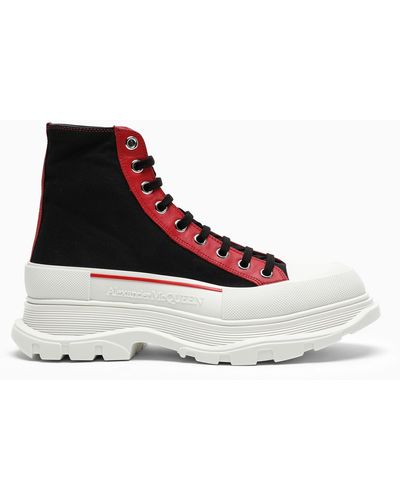 Alexander McQueen Alexander Mc Queen Black/red Tread Slick Boots - Multicolor