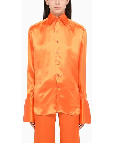 Woera Silk Regular Shirt - Orange