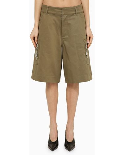 DARKPARK Nina Military Cotton Cargo Shorts - Green