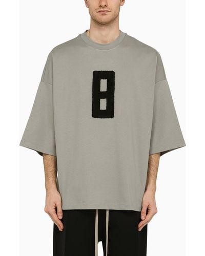 Fear Of God T-shirt With Embroidery Milan 8 Paris Sky - Grey