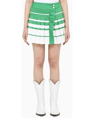 Casablancabrand Green And White Mini Skirt