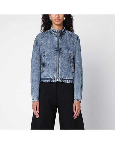 Alaïa Rounded Denim Racing Jacket - Blue