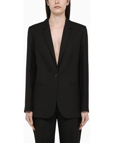 Calvin Klein Single-breasted Jacket In Viscose Blend - Black