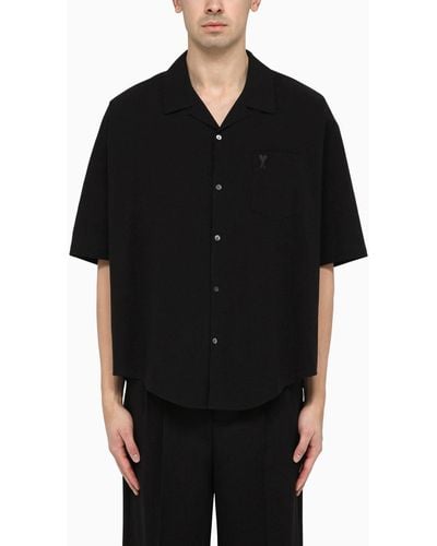 Ami Paris Cotton Ami De Coeur Shirt - Black