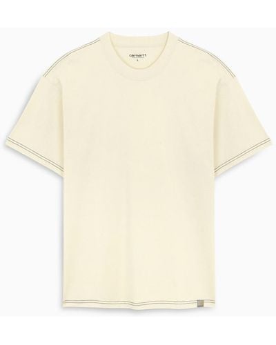 Carhartt T-shirt color avorio con cuciture a contrasto - Bianco