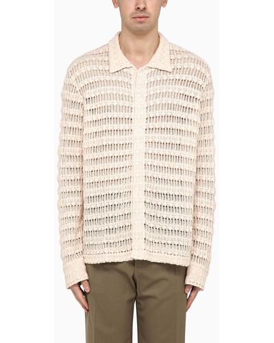 Séfr Cream-coloured Cotton Knit Yasu Shirt - Natural