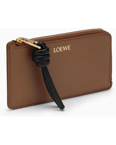 Loewe Knot Leather/ Card Holder - Brown