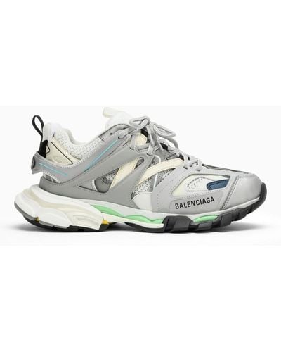 Balenciaga Sneaker track grigia/blu/verde in mesh e nylon - Bianco