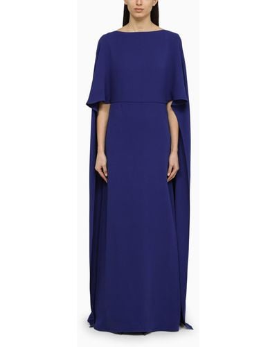 Valentino Sapphire Silk Long Dress - Blue